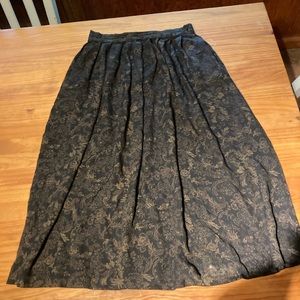 Full length brown design skirt